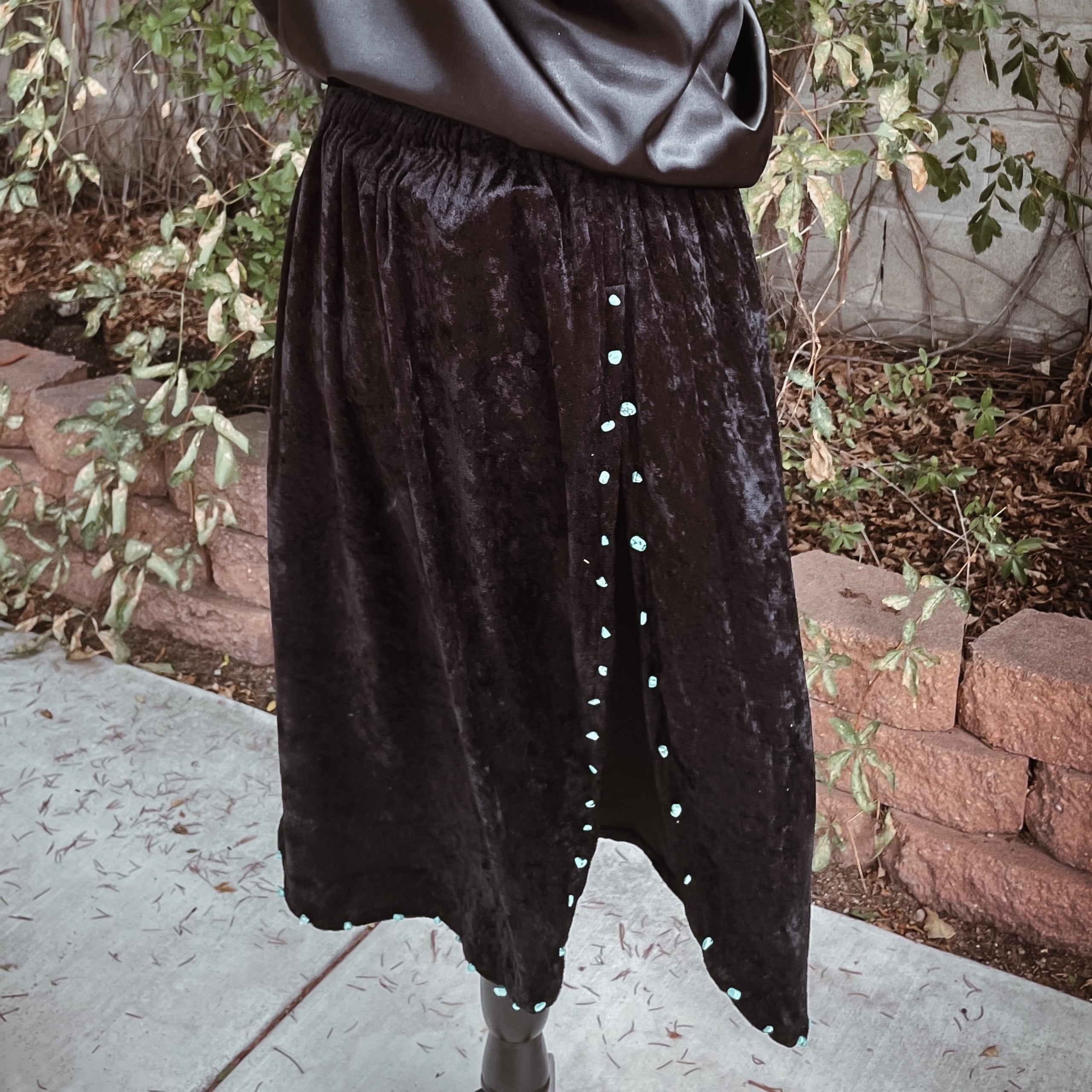 Black Velvet High Slit Skirt Uncle Joe Designs